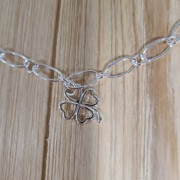 🍀🍀NEW🍀🍀PRETTY!! 925 STERLING SILVER SHAMROCK BRACELET 🍀🍀 - Picture 11 of 15